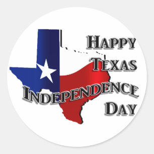 Sticker Rond Joyeuse fête de l'indépendance du Texas