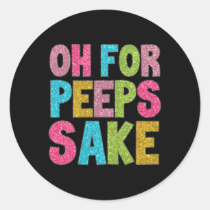Sticker Rond Joyeuse fête de Pâques Oh les gens drôle de Pâques