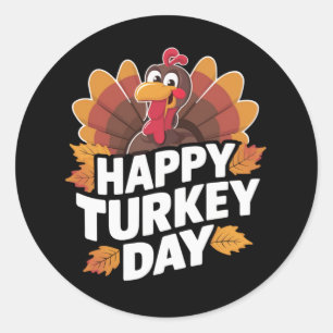 Sticker Rond Joyeuse fête de Thanksgiving Day Gift