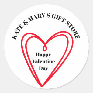 Sticker Rond Joyeuse Fête des Amoureux Enseigne Commerciale