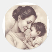 Sticker Rond Joyeuse fête des mères (Devant)