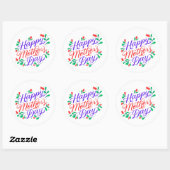 Sticker Rond Joyeuse fête des mères (Feuille)