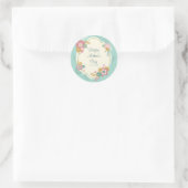 Sticker Rond Joyeuse Fête des Mères Cadre Floral (Sac)