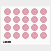Sticker Rond Joyeuse fête des Mères en écriture sur fond rose (Feuille)