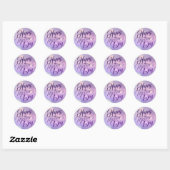 Sticker Rond Joyeuse fête des mères en violet (Feuille)