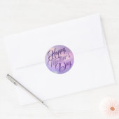 Sticker Rond Joyeuse fête des mères en violet (Enveloppe)