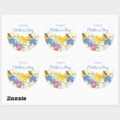 Sticker Rond Joyeuse Fête des mères florales (Feuille)