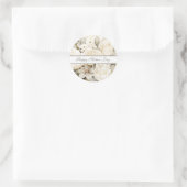 Sticker Rond Joyeuse fête des Mères Ivory crème Floral script (Sac)