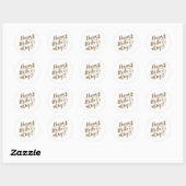 Sticker Rond Joyeuse Fête des Mères Or Cœur Script (Feuille)