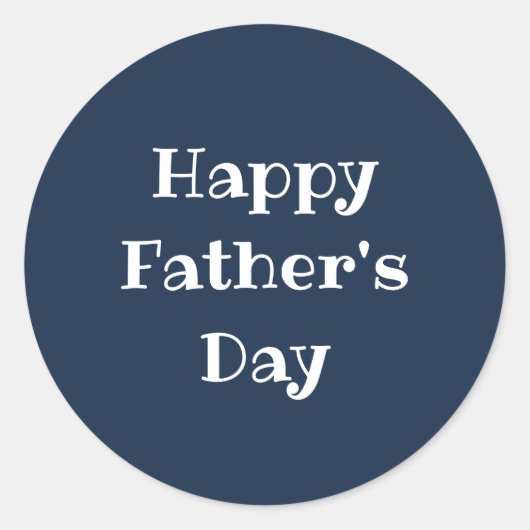Sticker Rond Joyeuse fête des pères Classique Marine Bleue Simp (Devant)