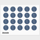 Sticker Rond Joyeuse Fête des Pères Simple Bleu (Feuille)
