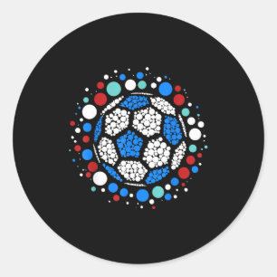 Sticker Rond Joyeuse Fête des Points 2025 Amoureux Garçon Balle