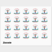 Sticker Rond Joyeuse fête du Travail (Feuille)