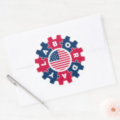 Sticker Rond Joyeuse fête du Travail amusante (Enveloppe)