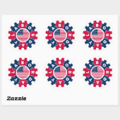 Sticker Rond Joyeuse fête du Travail amusante (Feuille)