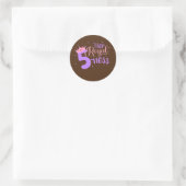 Sticker Rond Joyeuse Fille Anniversaire 5e Fête Son Fiativité R (Sac)