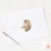 Sticker Rond Joyeuse Giraffe d'anniversaire (Enveloppe)