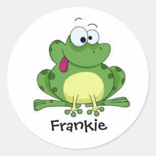 Sticker Rond Joyeuse grenouille verte