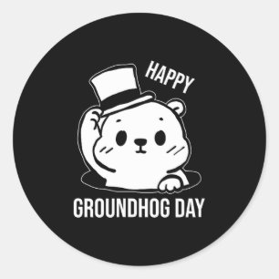 Sticker Rond Joyeuse journée de la marmotte en ligne