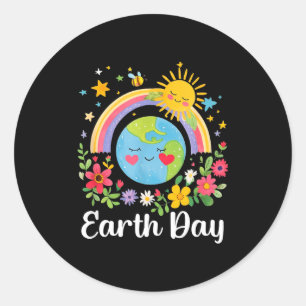 Sticker Rond Joyeuse Journée de la Terre 2026 Terre mignonne av