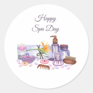 Sticker Rond Joyeuse Journée du Spa - Collection d'accessoires