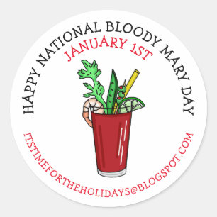 Sticker Rond Joyeuse journée nationale du Bloody Mary janvier