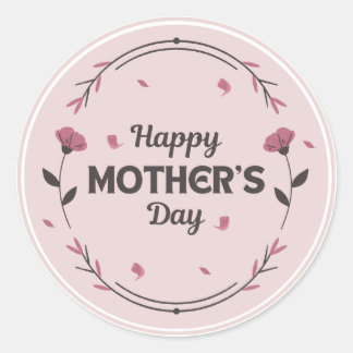 Sticker Rond Joyeuse mère jour rose clair