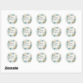 Sticker Rond Joyeuse Pâque Agate Bleu Or Matzah (Feuille)