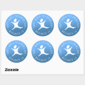 Sticker Rond Joyeuse Parties scintillant Bleue de la Journée Mo (Feuille)