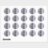 Sticker Rond Joyeuse parties scintillant d'anniversaire argent  (Feuille)