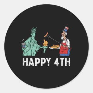 Sticker Rond Joyeuse quatrième statue de la Liberté Oncle Sam d