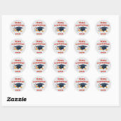 Sticker Rond Joyeuse remise de diplômes ! (Feuille)