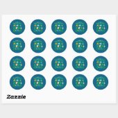 Sticker Rond Joyeuse Saint-Patrick 2024 Visage de Trèfle Irland (Feuille)