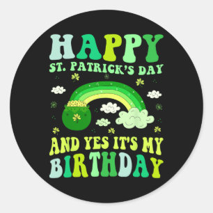 Sticker Rond Joyeuse Saint-Patrick Anniversaire Saint-Paddy Fem