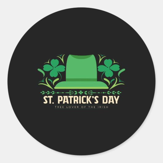Sticker Rond Joyeuse Saint-Patrick Anniversaire Saint-Paddy Fem (Devant)