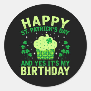 Sticker Rond Joyeuse Saint-Patrick Anniversaire Saint-Paddy Fem