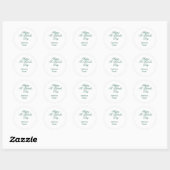 Sticker Rond Joyeuse Saint-Patrick famille nom vert minimal (Feuille)