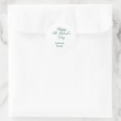 Sticker Rond Joyeuse Saint-Patrick famille nom vert minimal (Sac)