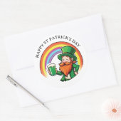 Sticker Rond Joyeuse Saint Patrick Joyeux Leprechaun (Enveloppe)