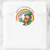 Sticker Rond Joyeuse Saint Patrick Joyeux Leprechaun (Sac)