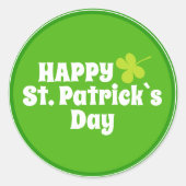 Sticker Rond Joyeuse Saint Patrick`s day Green Lucky Shamrock (Devant)