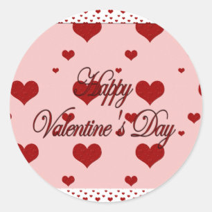 Sticker Rond Joyeuse Saint-Valentin