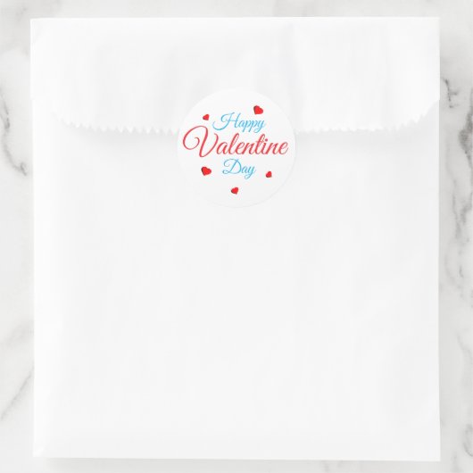 Sticker Rond Joyeuse Saint Valentin (Sac)