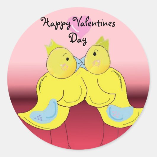 Sticker Rond Joyeuse Saint-Valentin (Devant)