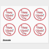 Sticker Rond Joyeuse Saint-Valentin (Feuille)