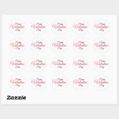 Sticker Rond Joyeuse Saint Valentin (Feuille)