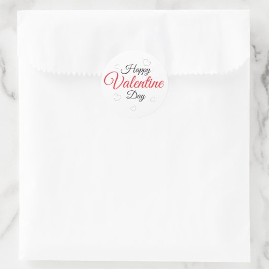 Sticker Rond Joyeuse Saint Valentin (Sac)