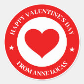 Sticker Rond Joyeuse Saint-Valentin (Devant)