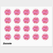 Sticker Rond Joyeuse Saint-Valentin (Feuille)