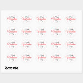 Sticker Rond Joyeuse Saint Valentin (Feuille)